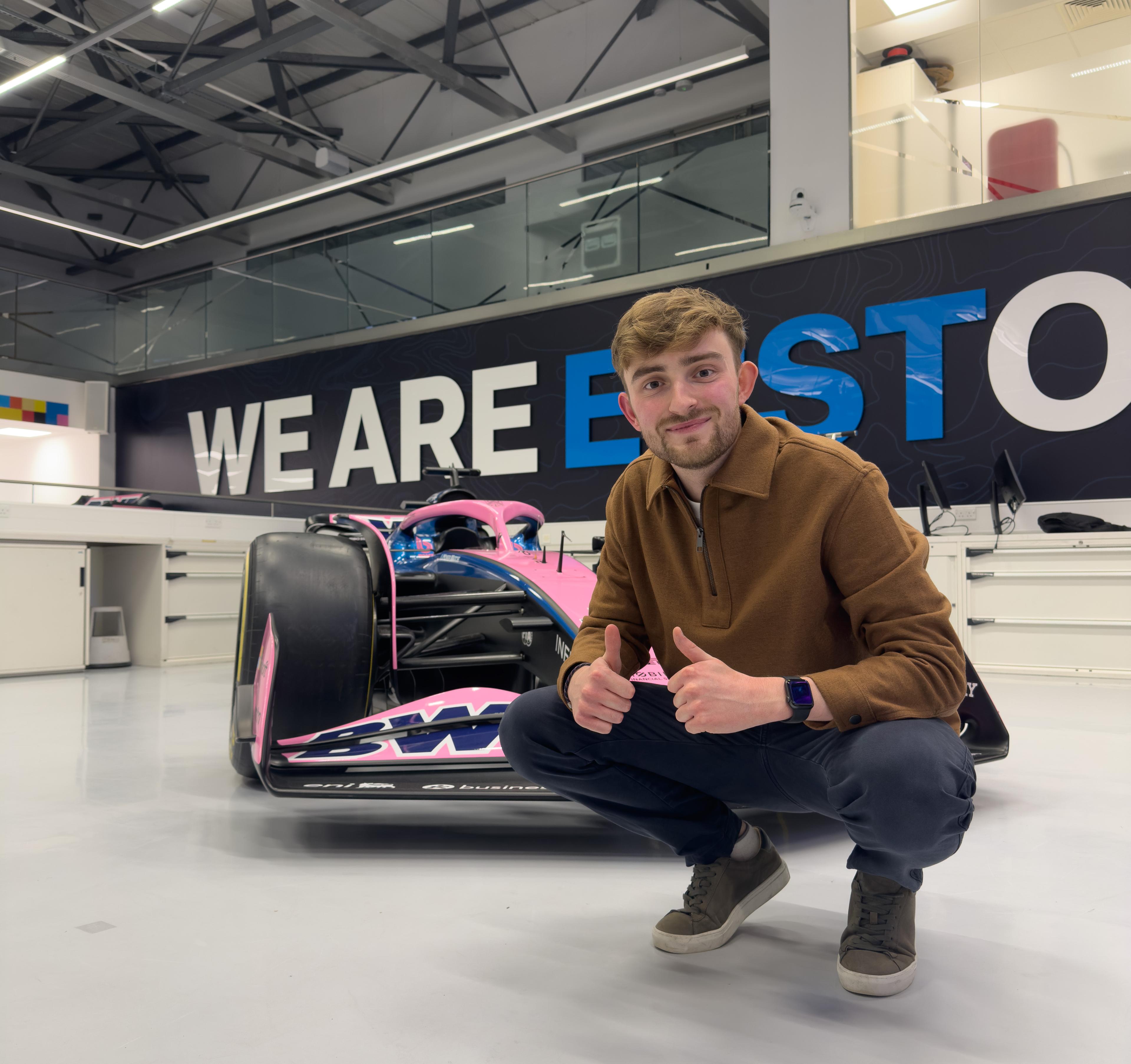 Tom Shaw at the BWT Alpine Formula 1 Team factory
